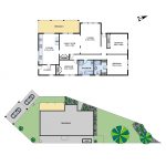 Floor Plan & Site Plan in Colour
